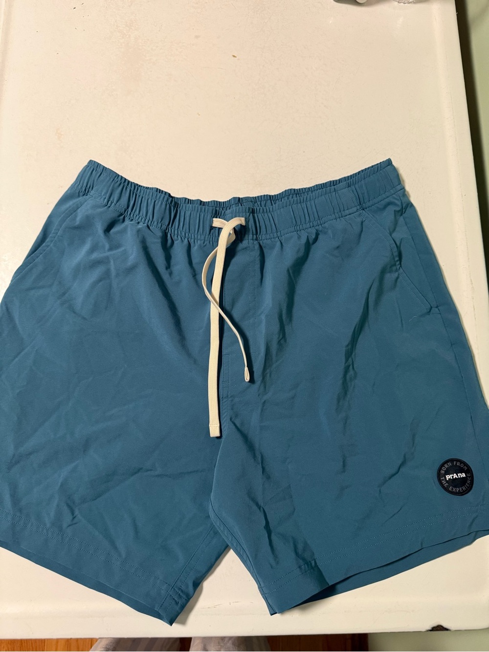 Prana Men's Teal Blue Elastic-Waist Shorts